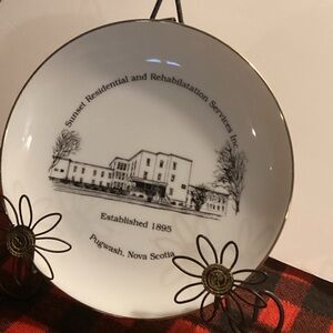 Decorative White and Black Commemorative Plate